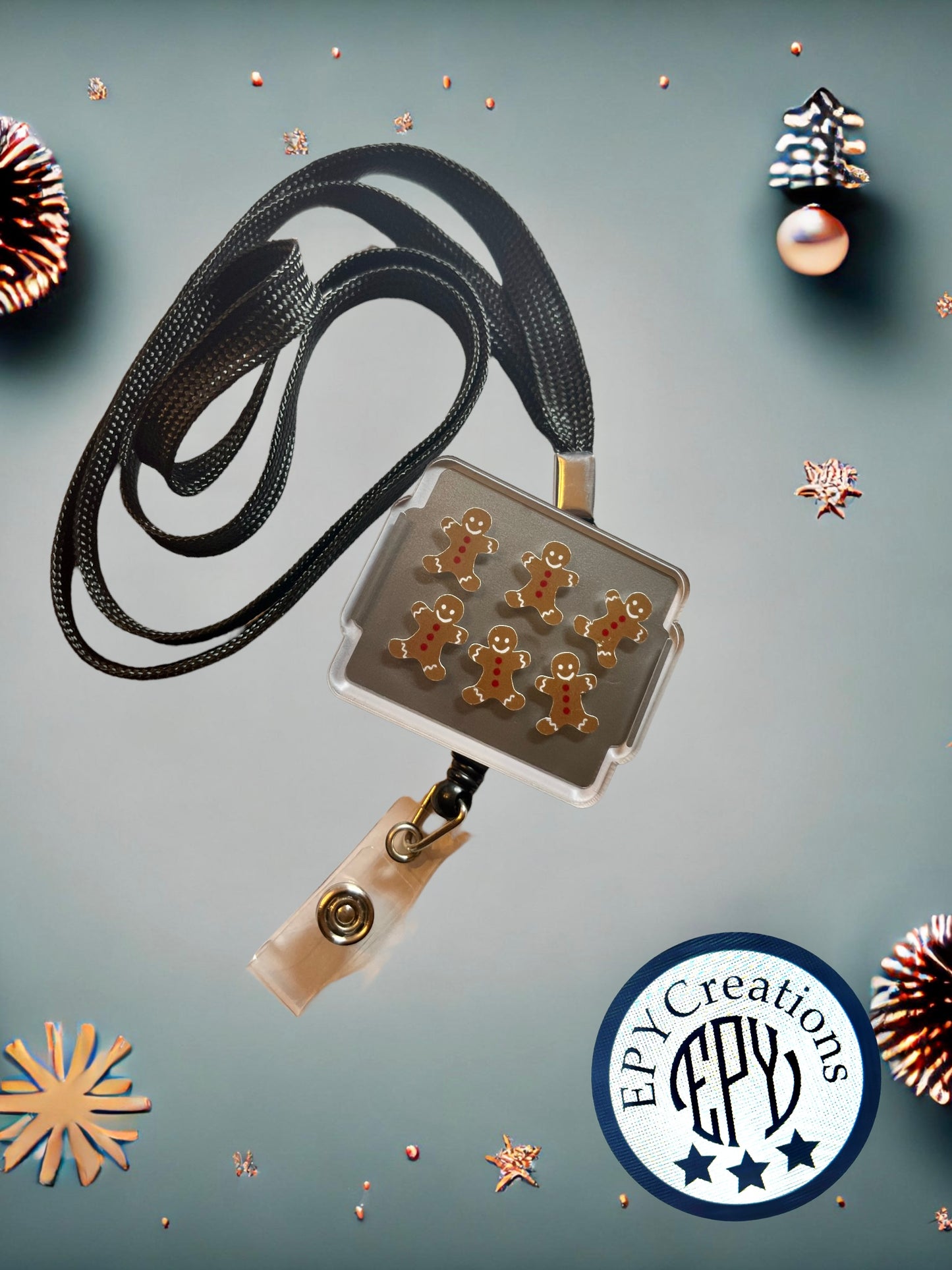 Gingerbread Cookie Sheet 2in Acrylic Badge Reel