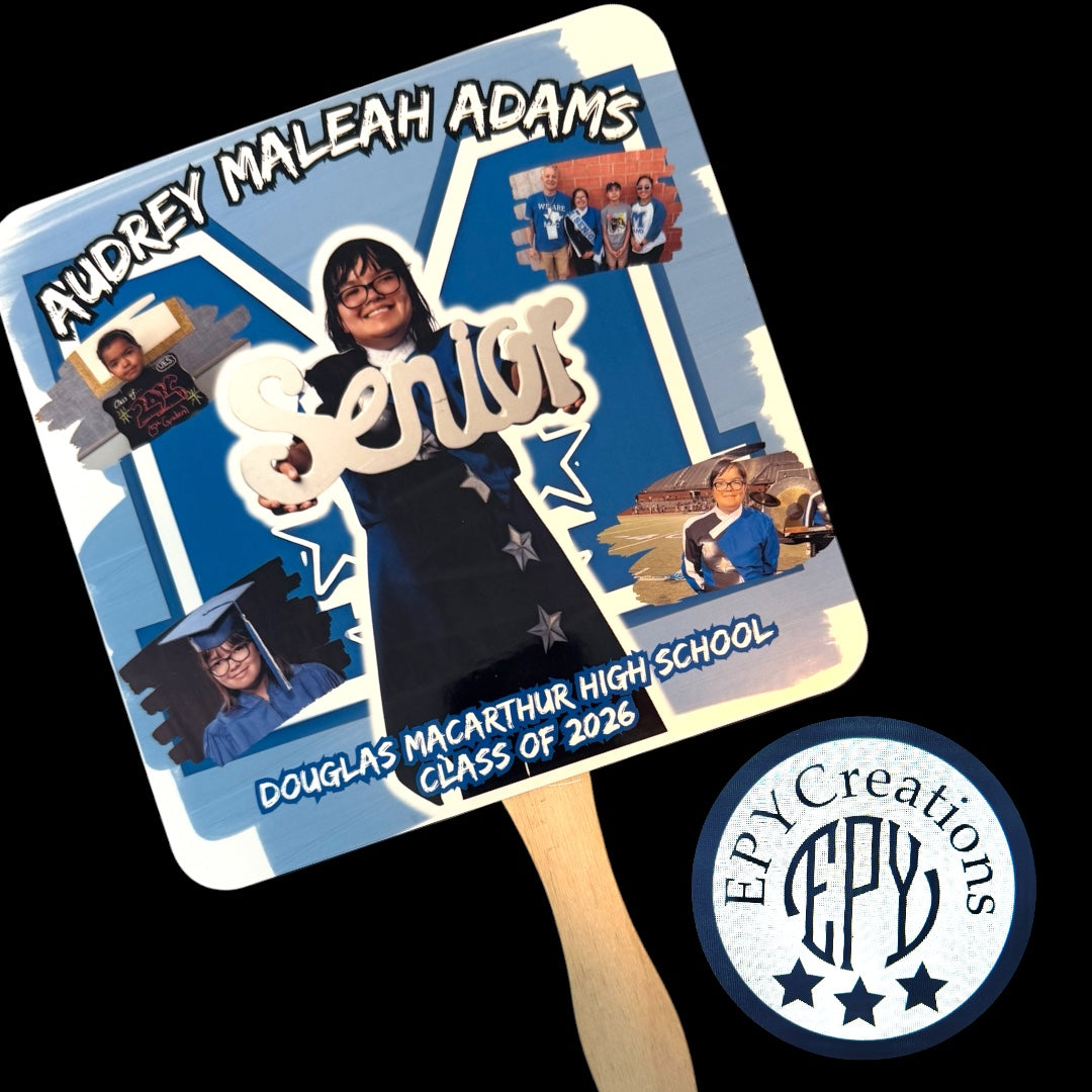 Custom 7.2 x 7.2 in Paper Fans (Graduation, Parties, Celebrations, etc.)