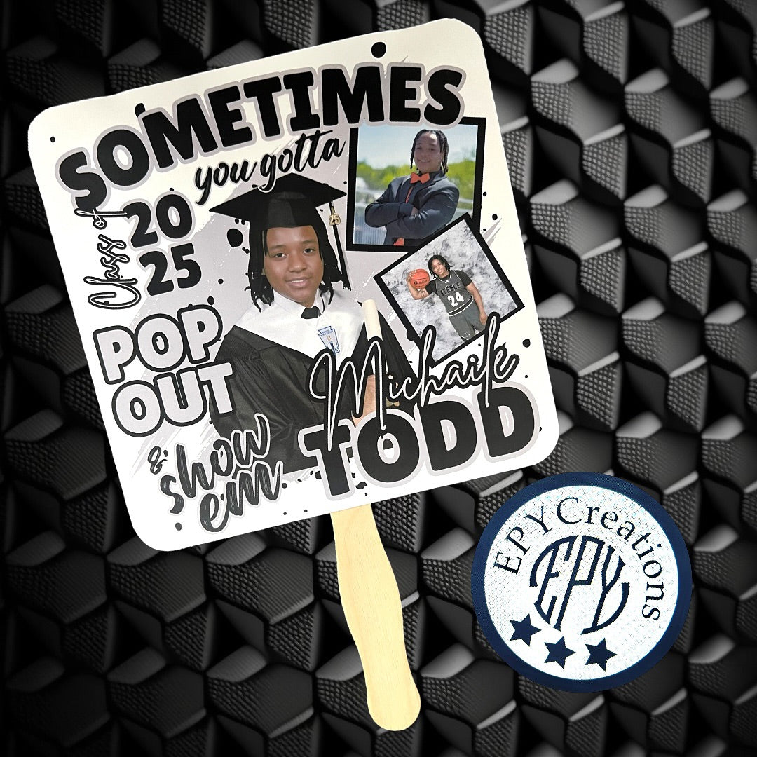 Custom 7.2 x 7.2 in Paper Fans (Graduation, Parties, Celebrations, etc.)