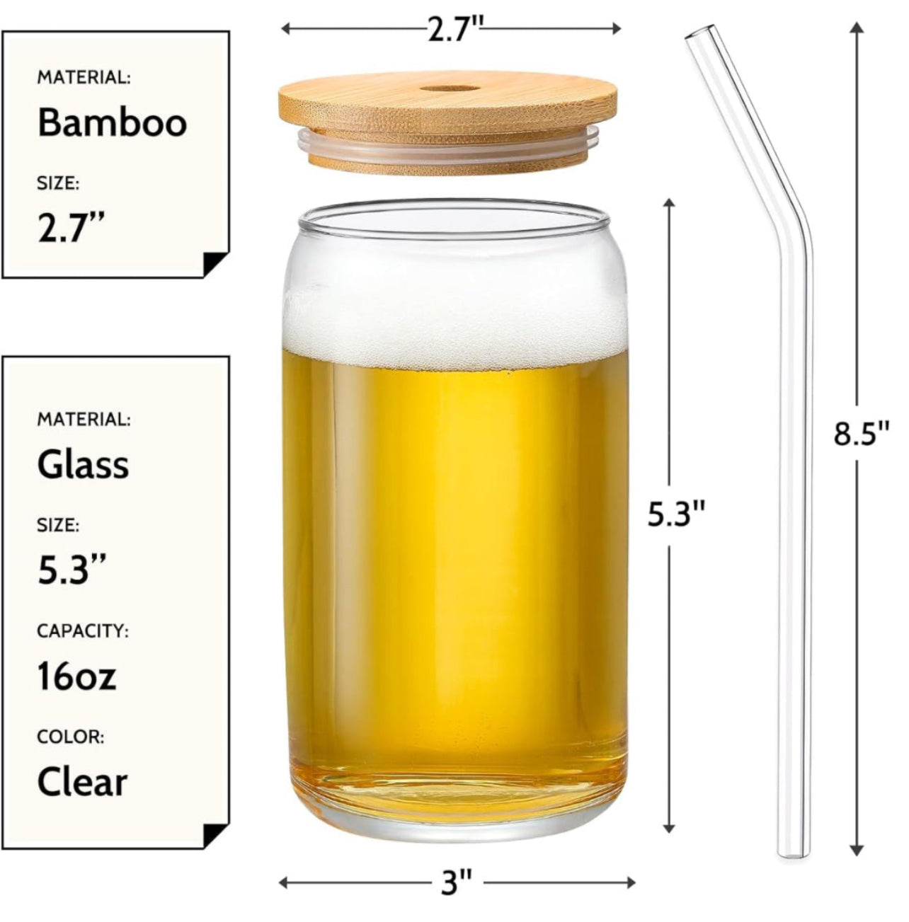 Mouse Snacks Glass Cup with Glass Straw