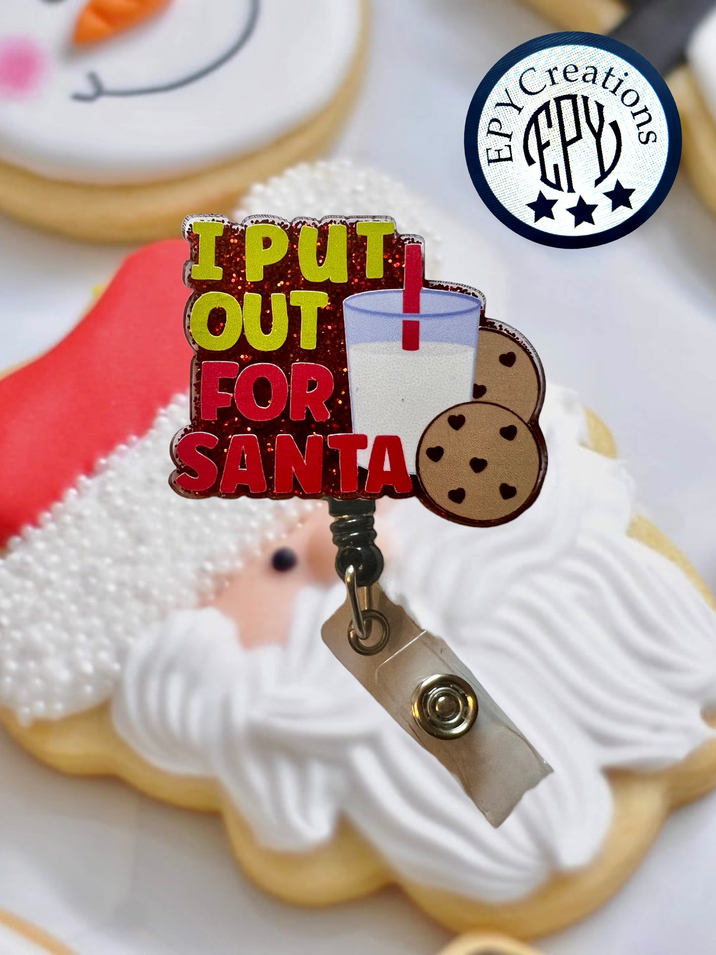 I Put Out for Santa 2in Acrylic Badge Reel