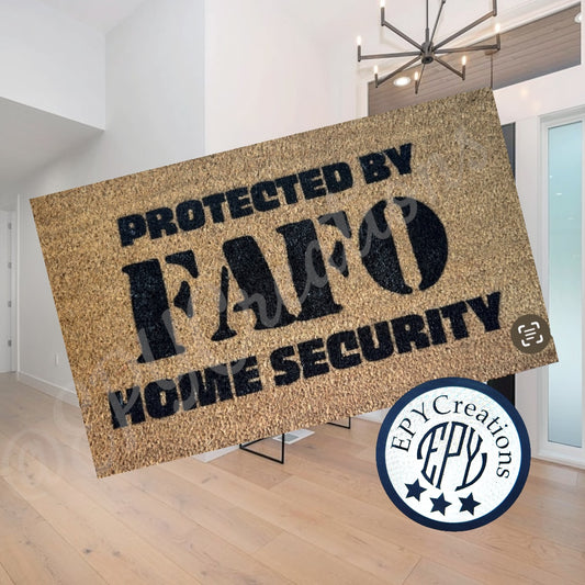 Protected by FAFO Home Security Door Mat