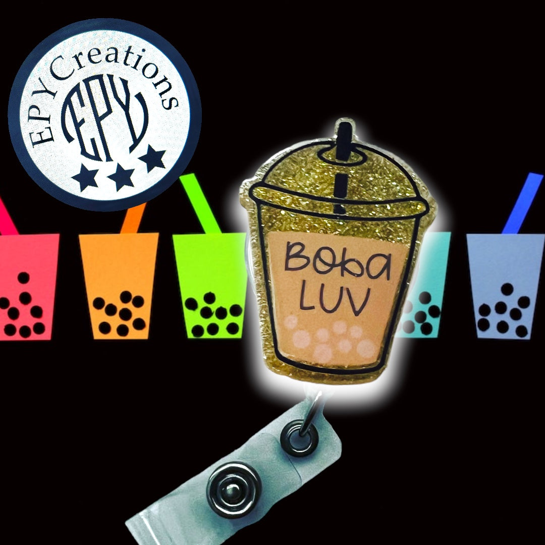 Boba Luv Acrylic Badge Reel