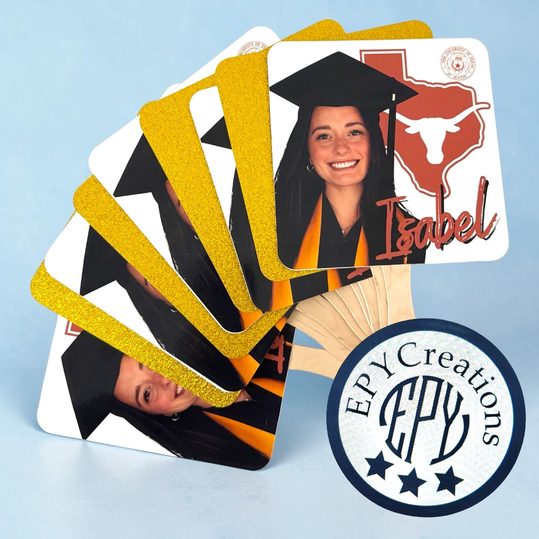 Custom 7.2 x 7.2 in Paper Fans (Graduation, Parties, Celebrations, etc.)