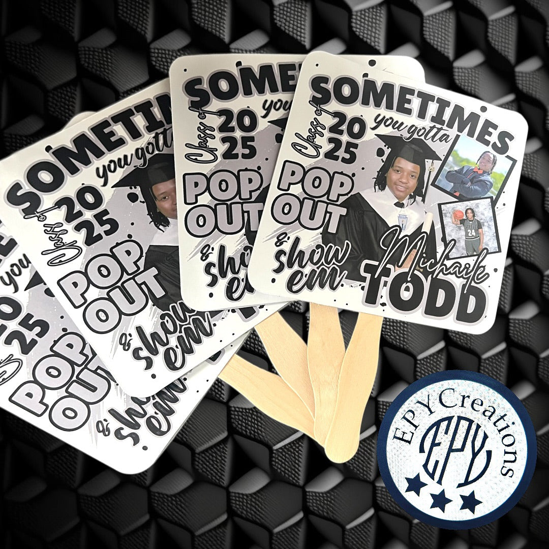 Custom 7.2 x 7.2 in Paper Fans (Graduation, Parties, Celebrations, etc.)