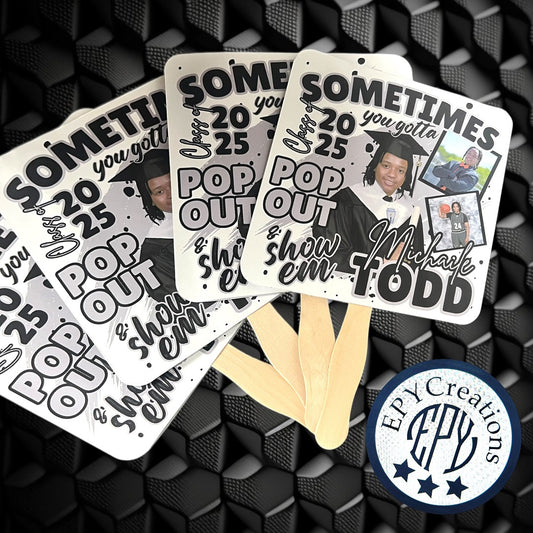 Custom 7.2 x 7.2 in Paper Fans (Graduation, Parties, Celebrations, etc.)