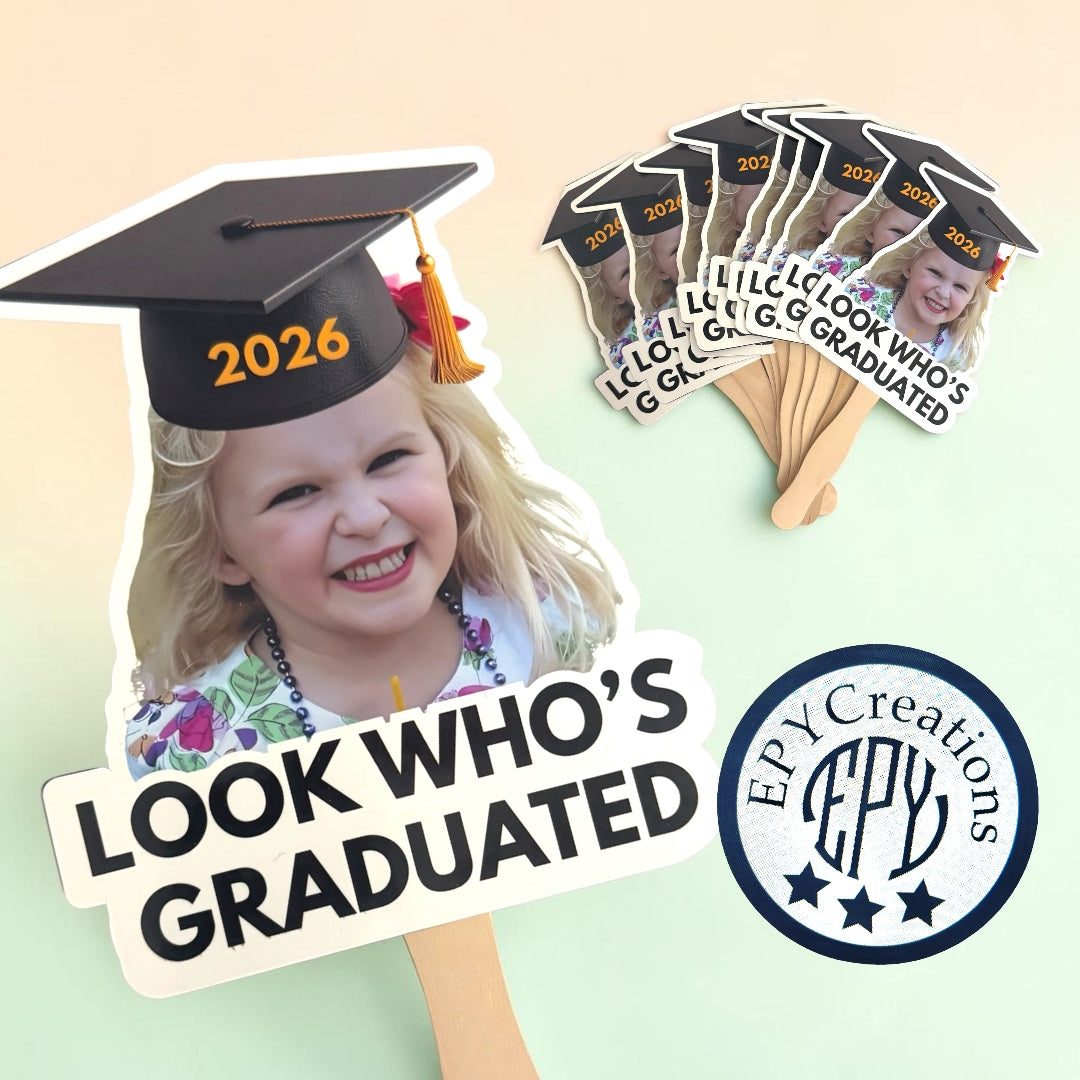 Custom 7.2 x 7.2 in Paper Fans (Graduation, Parties, Celebrations, etc.)
