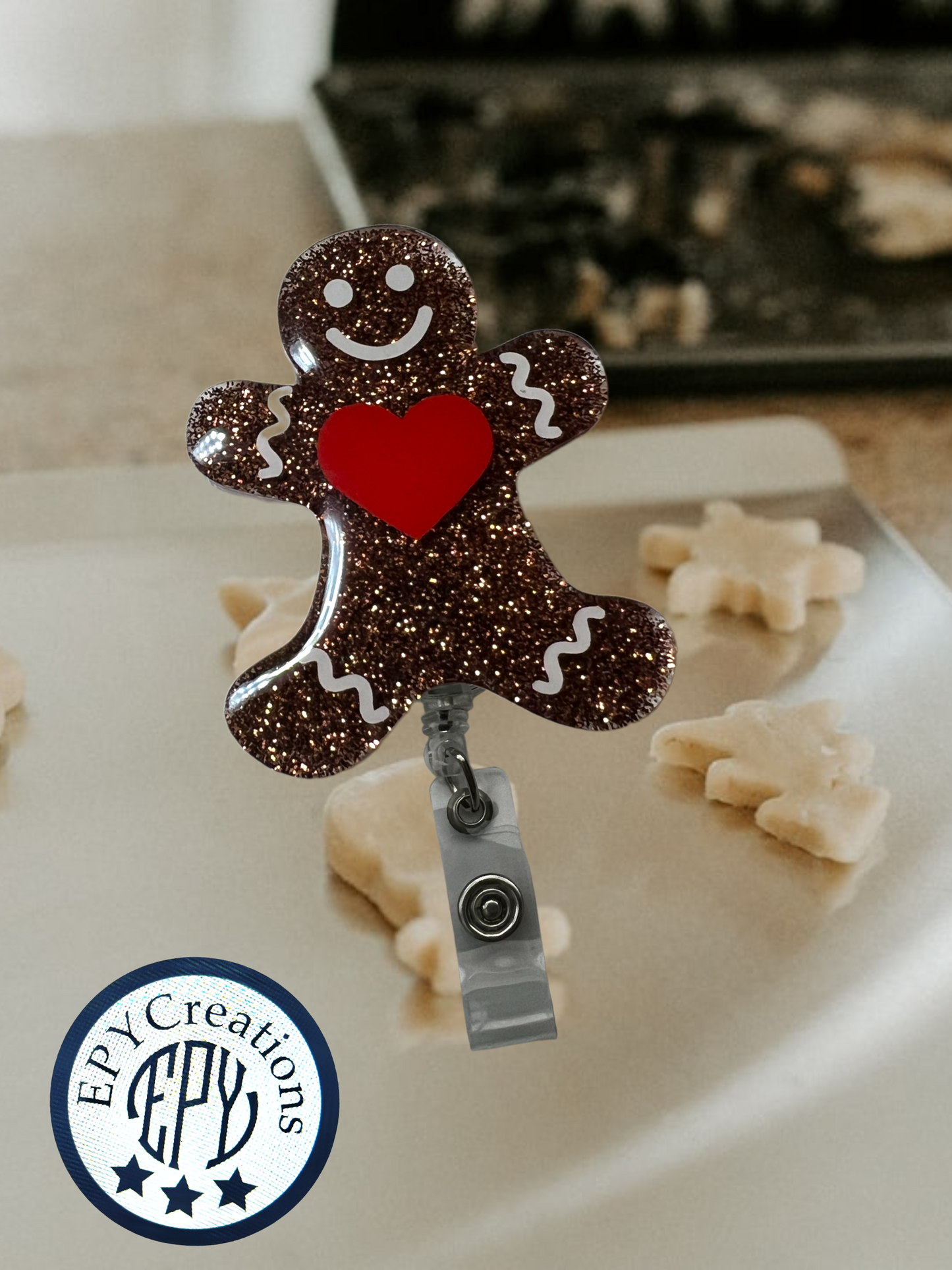 Sweet Gingerbread Man 2in Acrylic Badge Reel