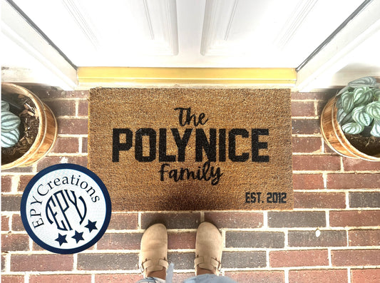 Custom Name Door Mat