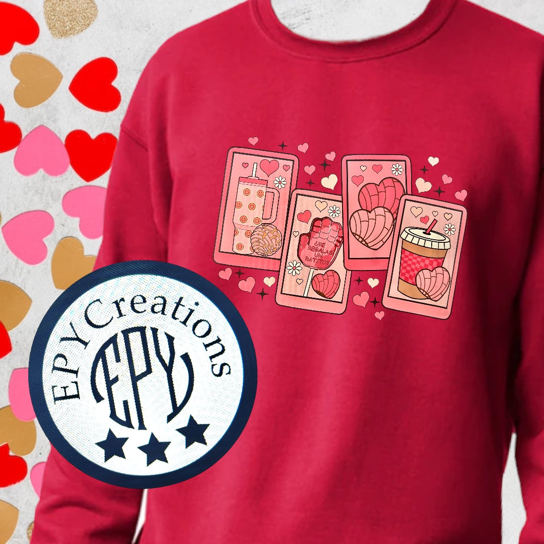 Conchas, Coffee, and Un Ratito Valentine’s day Card design (4 available)