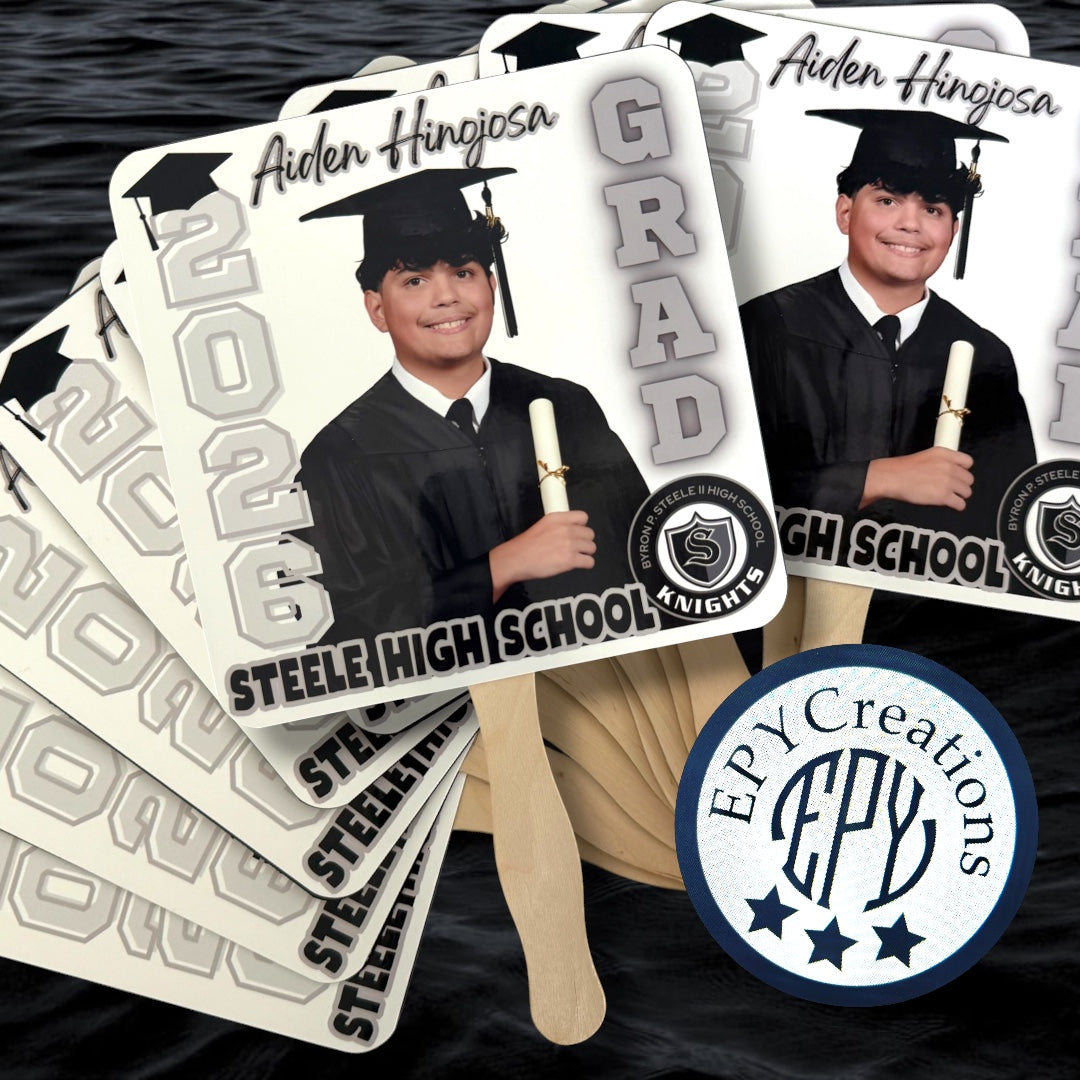 Custom 7.2 x 7.2 in Paper Fans (Graduation, Parties, Celebrations, etc.)