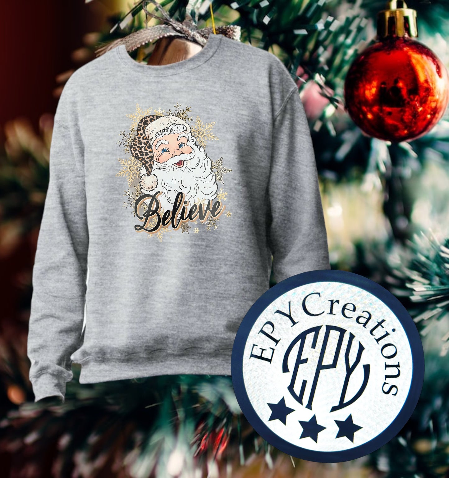 Believe Santa Crew Neck or Tee