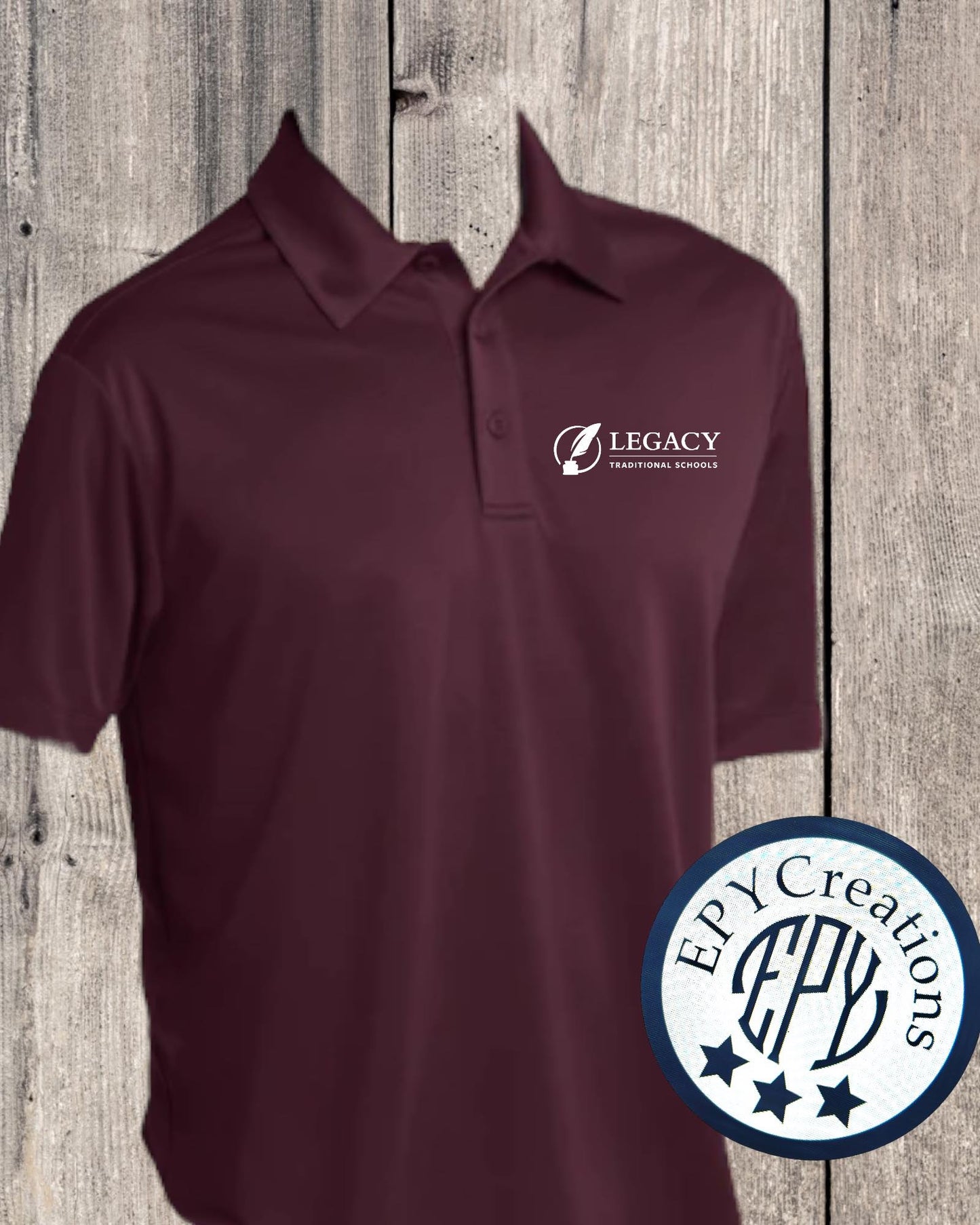 LTS Legacy Logo Polo ADULT- Red, Maroon, & Blue/ White Logo