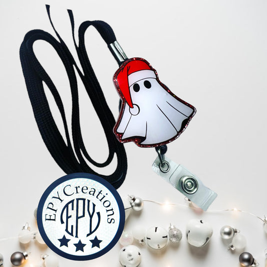 Christmas Ghost Acrylic Badge Reel