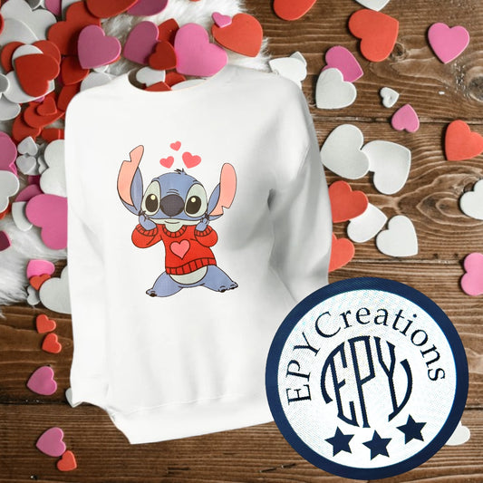 Stitch Inspired/ Alien Valentine Design (4 available)