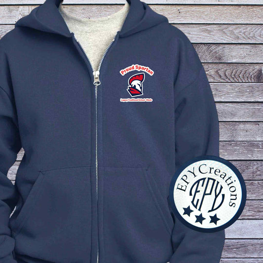 LTS Proud Spartan Zip Up Hoodie