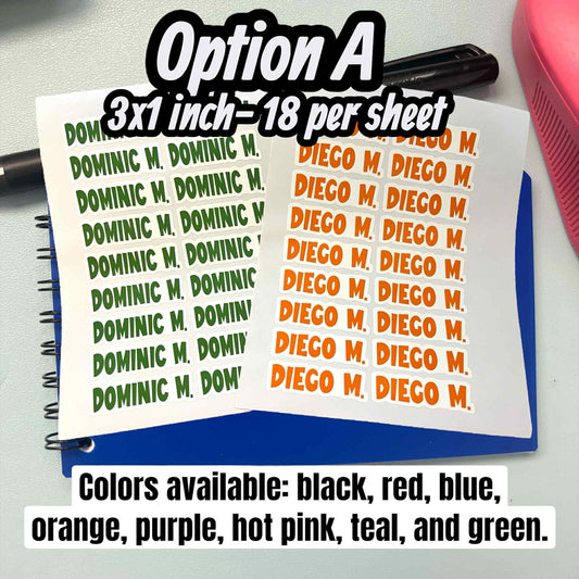 Custom School Vinyl Stickers / Labels