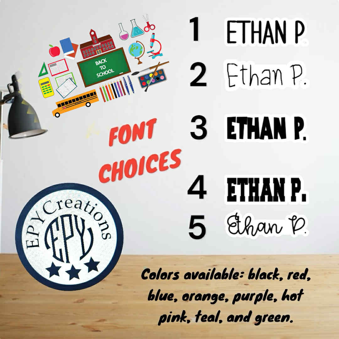 Custom School Vinyl Stickers / Labels
