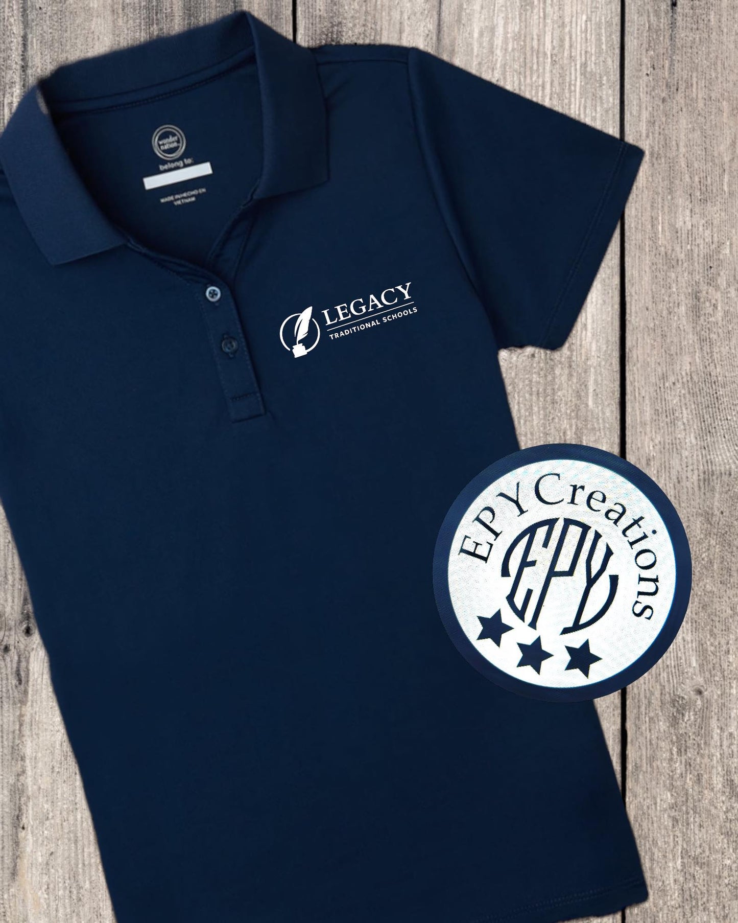 LTS Legacy Logo Polo *GIRLS*- Red & Blue/ White Logo