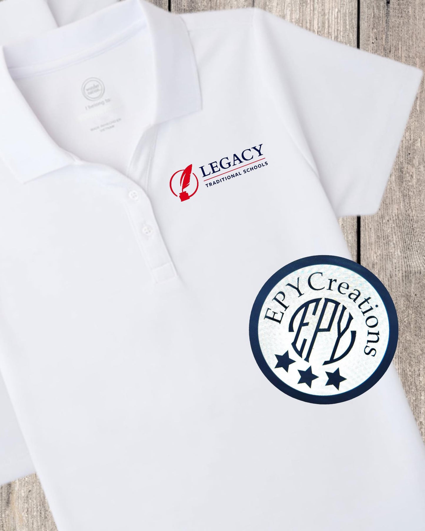 LTS Legacy Logo Polo *GIRLS*- Blue & Red Print