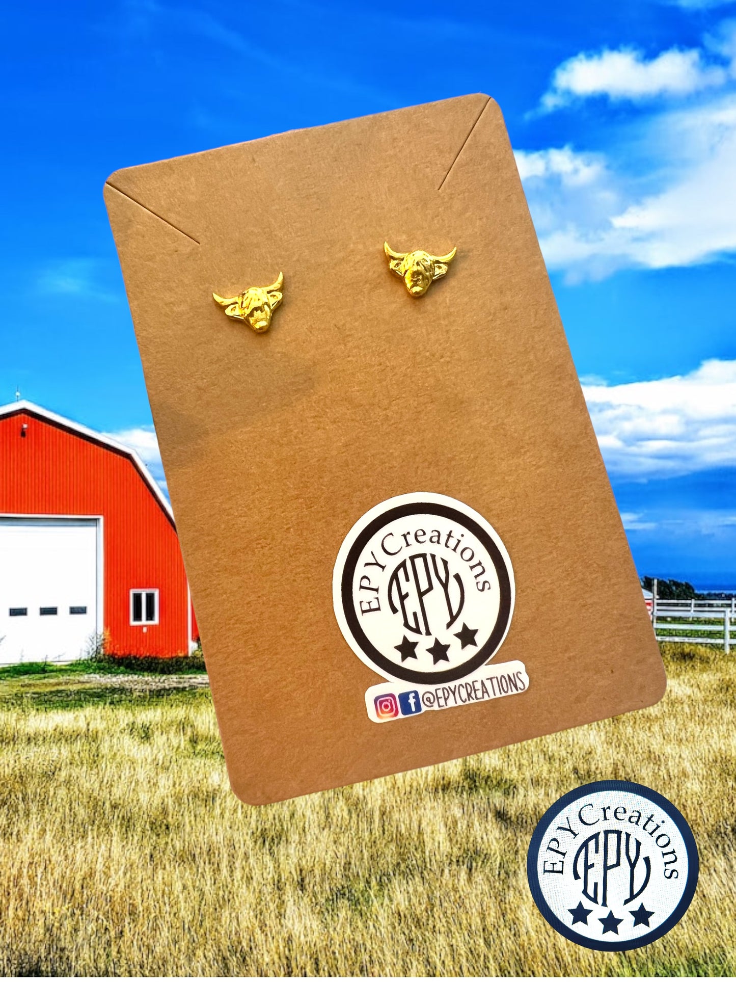 Cow Stud Earrings