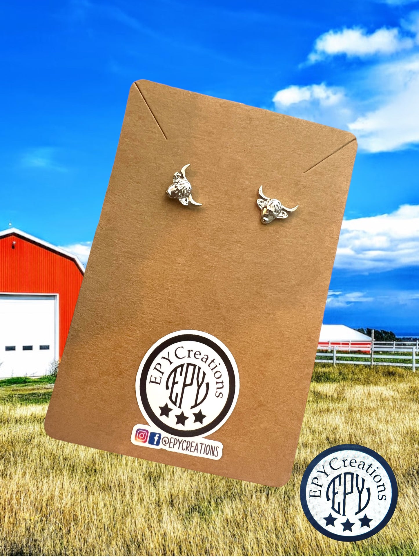 Cow Stud Earrings