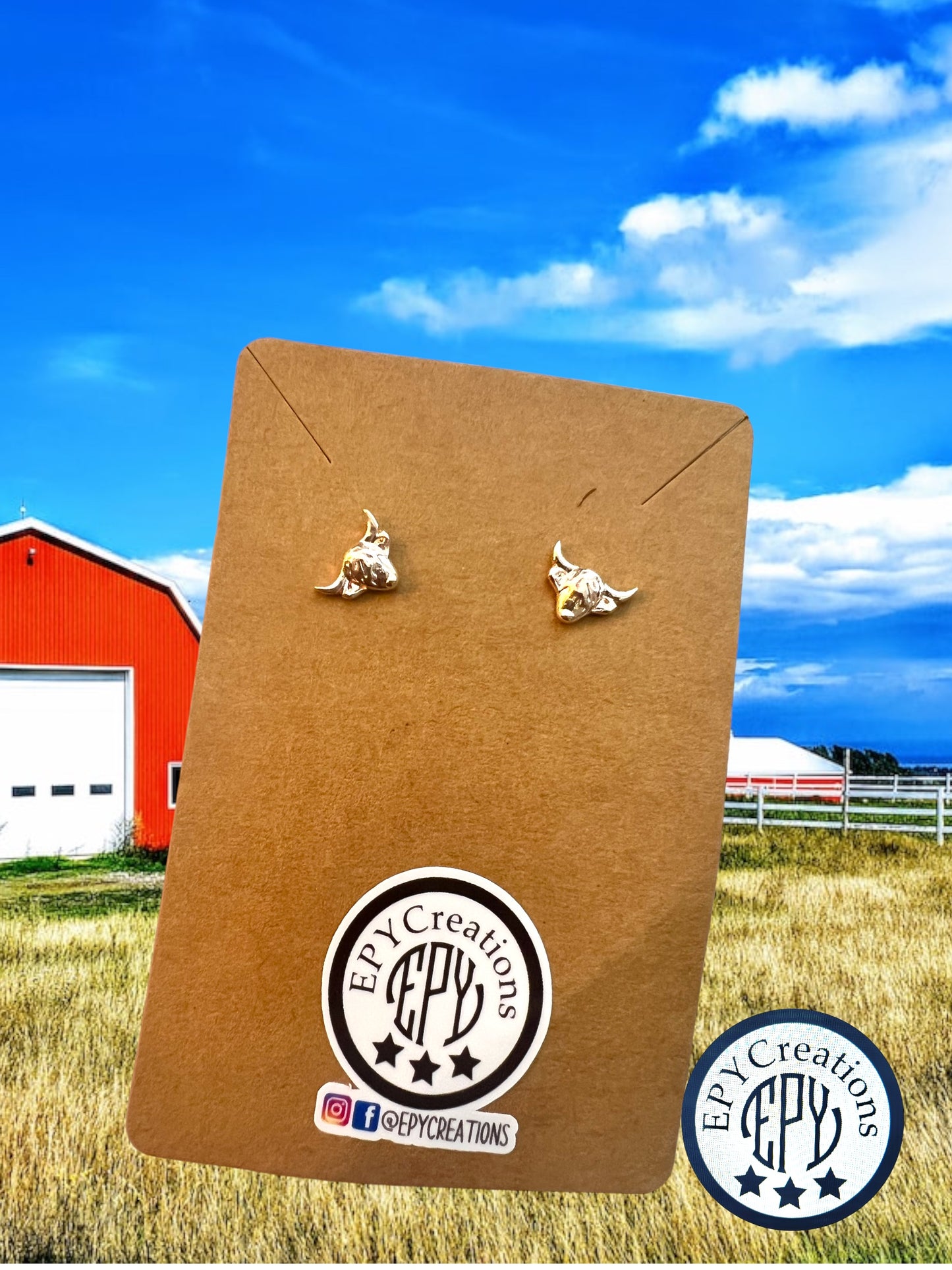 Cow Stud Earrings