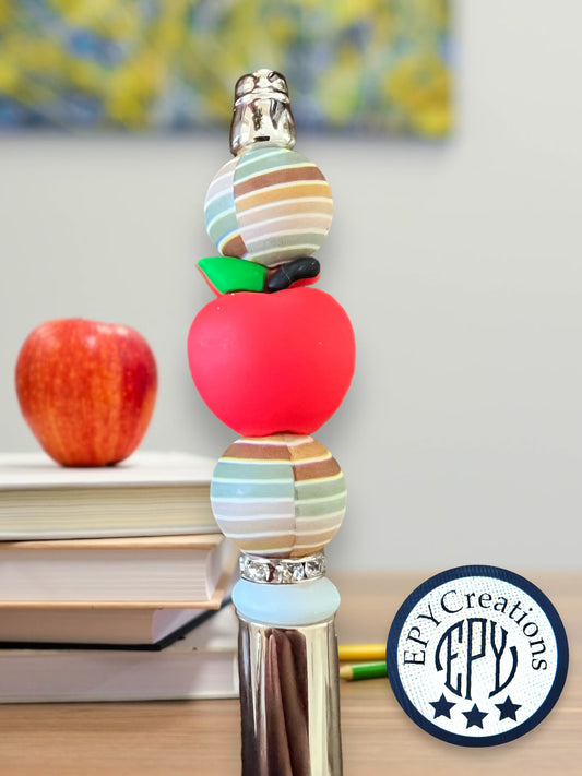 Teacher Beaded Pens-Apple