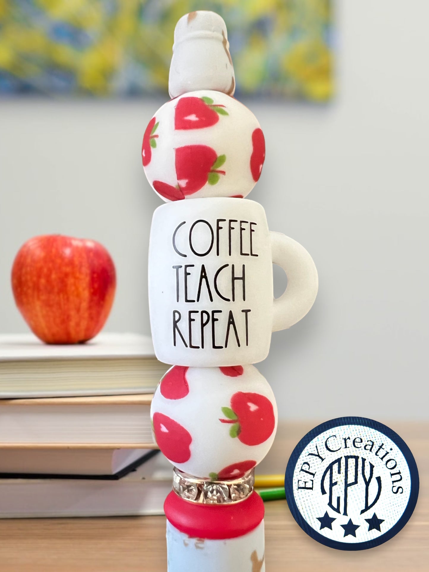 Teacher Beaded Pens-Coffee