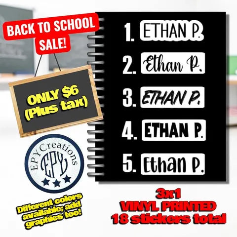 Custom School Vinyl Stickers / Labels