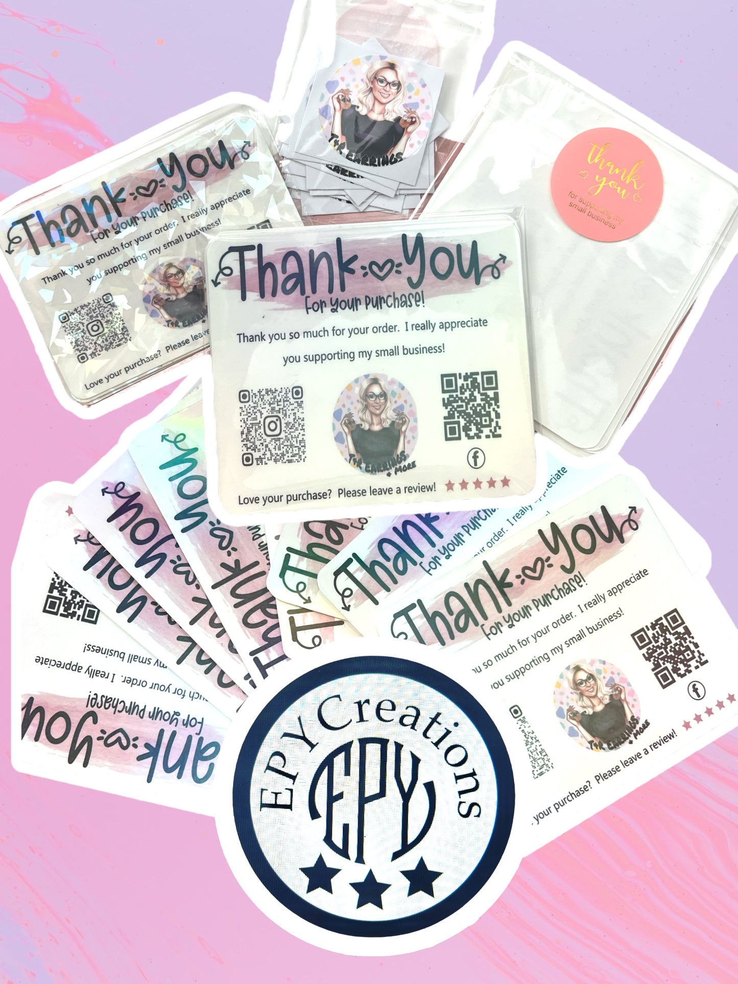 Care Cards, Thank You Cards, Merch Cards