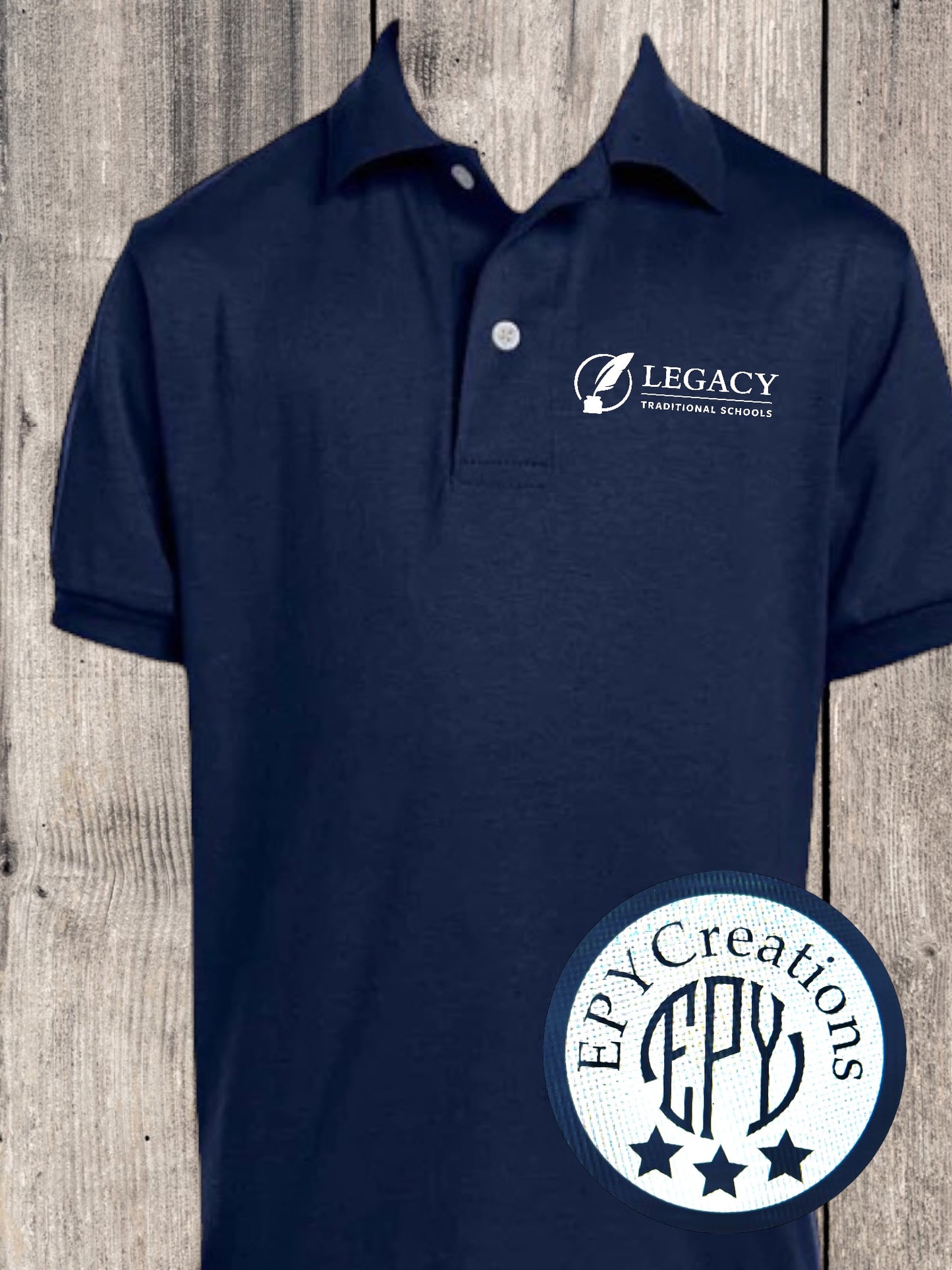 LTS Legacy Logo Polo YOUTH- Red, Maroon, & Blue/ White Logo
