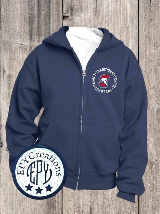 LTS Legacy Spartan Circle Zip Up Hoodie